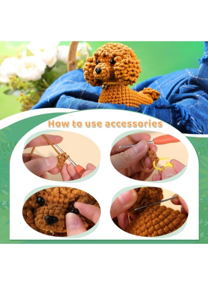 Crochet Kit for Beginners, Crochet Animal Kit, Dog Beginner Crochet Kit with Step-by-Step Video Tutorials Easy Yarn Crochet Hook, Crochet Starter Kit for Adults DIY Knitting Supplies - Image 2